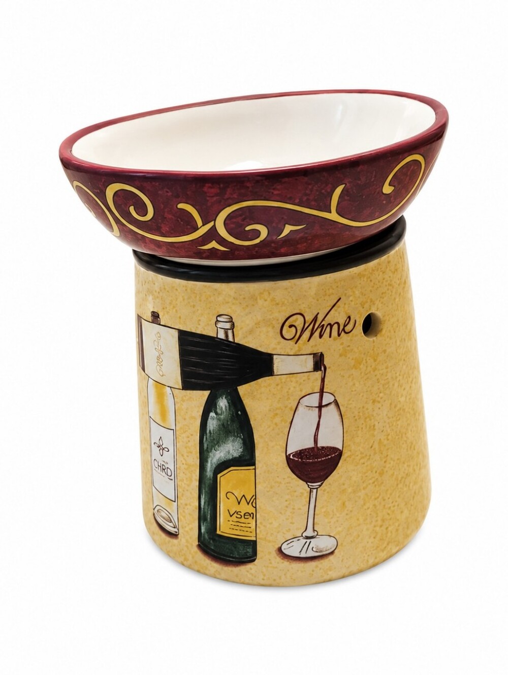 Wine-Themed Ceramic Wax Melt & Oil Burner Lamp Warmer – Decorative Candle Tart